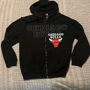 NBA Black Zip-Up Hoodie with White Logo Print